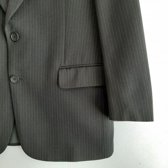 CALVIN KLEIN Italy Wool Blend Blazer Jacket Pin-Stripe Black Men's Sz 40 S - Picture 5 of 14